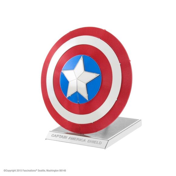 Fascinations Metal Earth Marvel Comics Captain America shield Model Kit Steel Mo - Picture 3 of 3